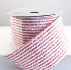 2 1/2 Glitter North Pole Red and White Wired Ribbon - 1 Yard – Sugar Pink  Boutique